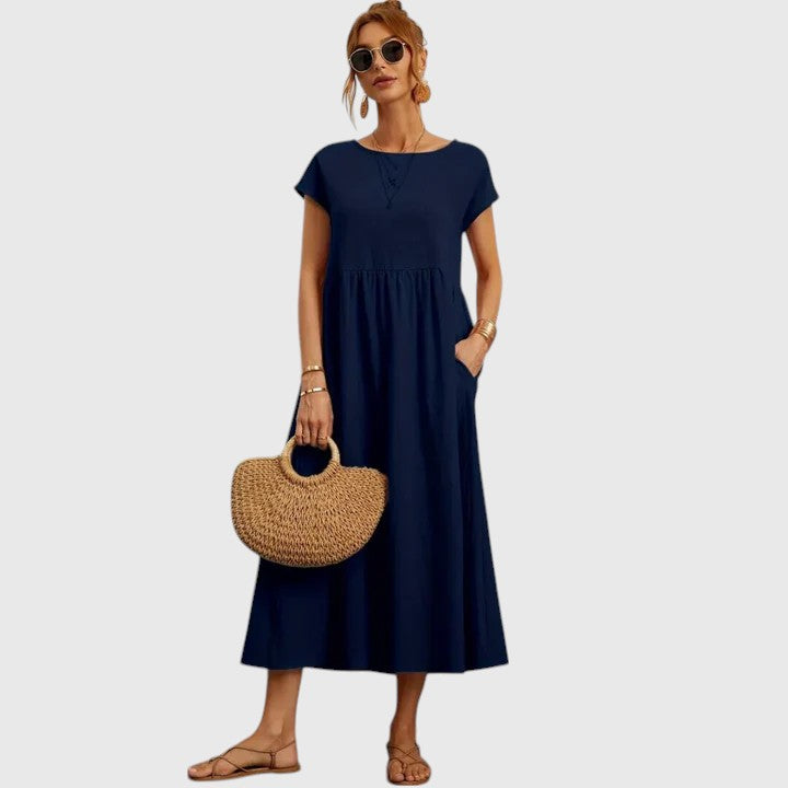 Calista | Elegant Navy Comfortable Midi Dress