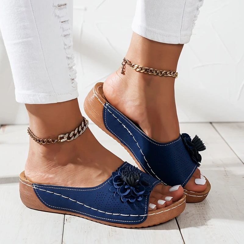 Calantha | White Floral Orthopedic Sandals
