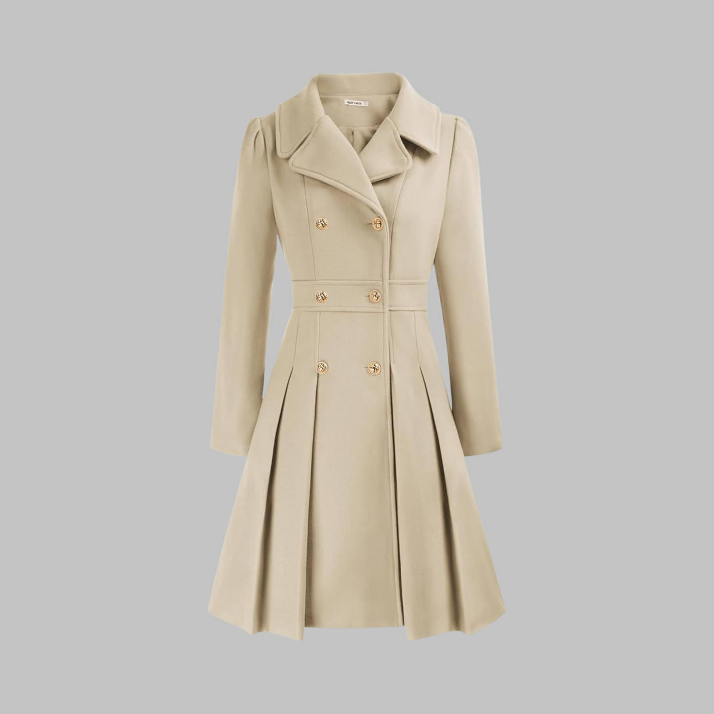 Alethea | Burgundy Double Button Long Sleeve Coat
