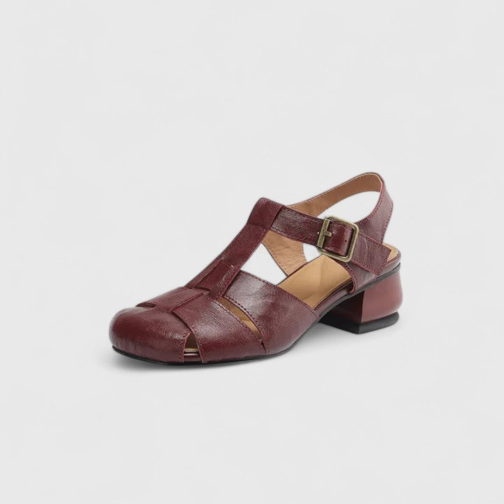 Adeline | Luxury Black Leather Elegant Sandals