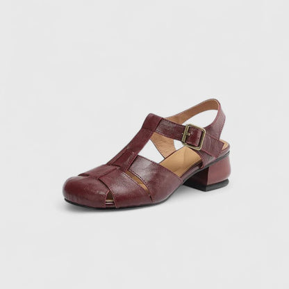 Adeline | Luxury Black Leather Elegant Sandals