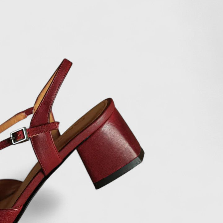 Adriana | Elegant Red Leather Sandals