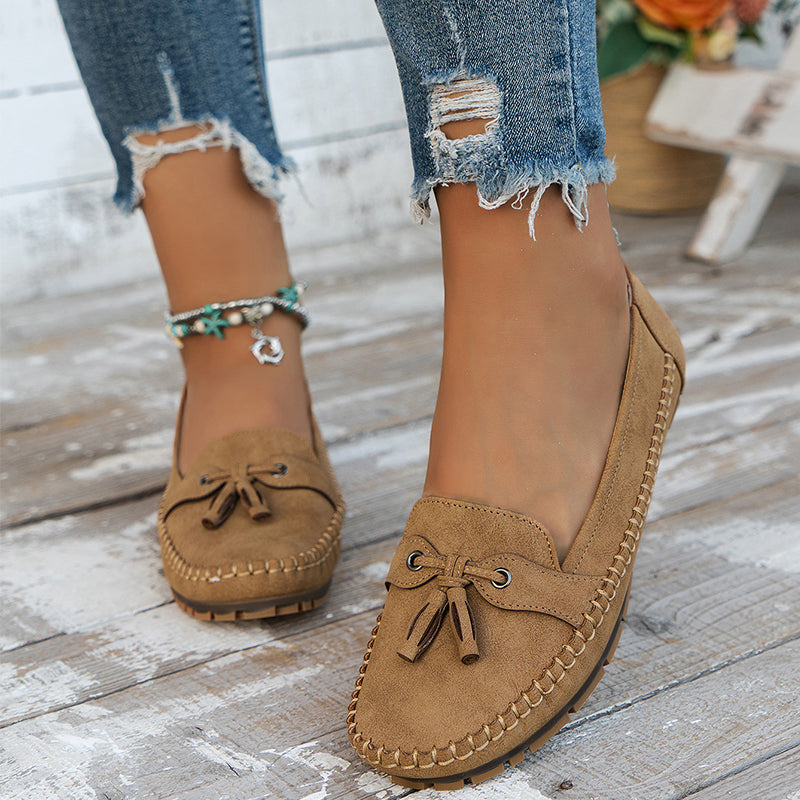Astrid | Navy Blue Comfortable Soft Moccasins