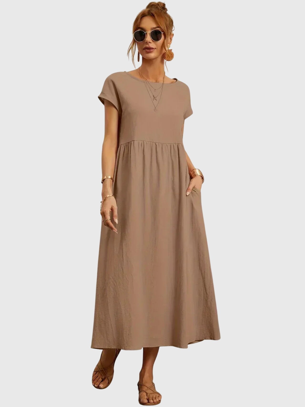 Astrid | Olive Green Casual Pocket Dress
