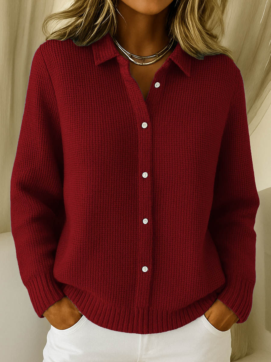 Alethea | Sky Blue Classic Knitted Button Cardigan