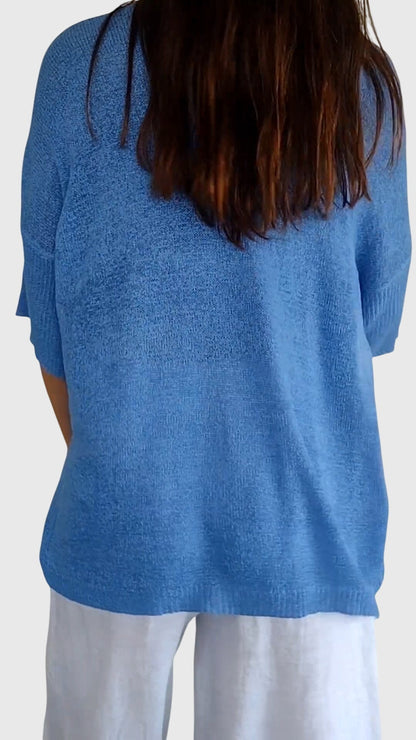 Alethea | Soft Coral Elegant V-Neck Top