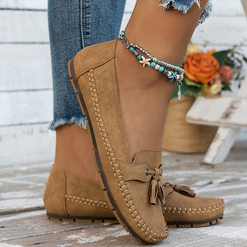 Astrid | Navy Blue Comfortable Soft Moccasins