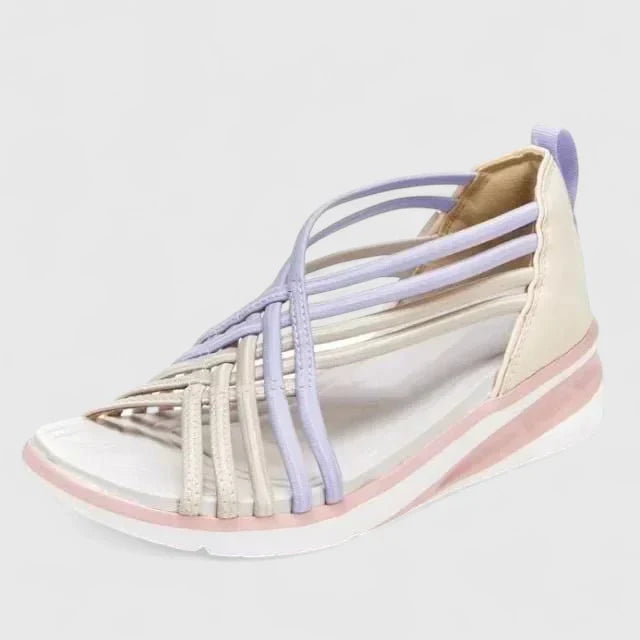 Calista | Elegant White & Blue Orthopedic Sandals