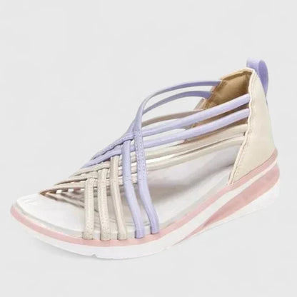 Calista | Elegant White & Blue Orthopedic Sandals