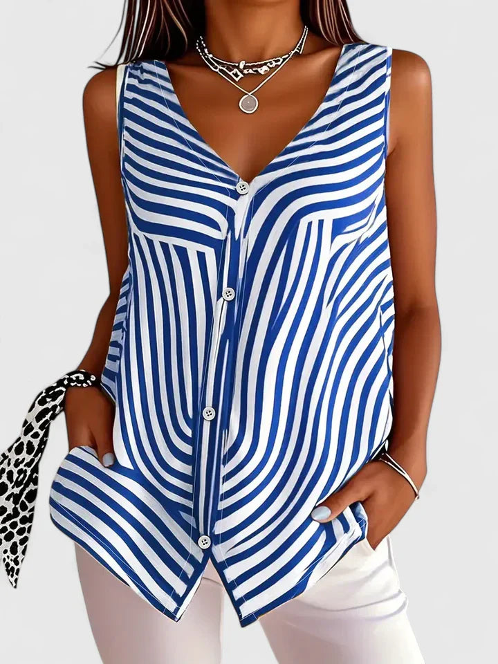 Calantha | Elegant Blouse - Zebra Print Silk