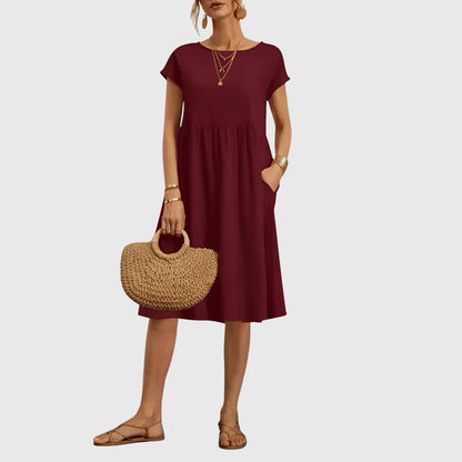 Calista | Elegant Beige Spring Dress