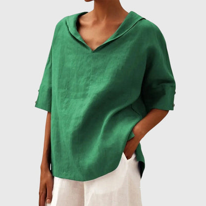 Kaia | Linen Blouse - White