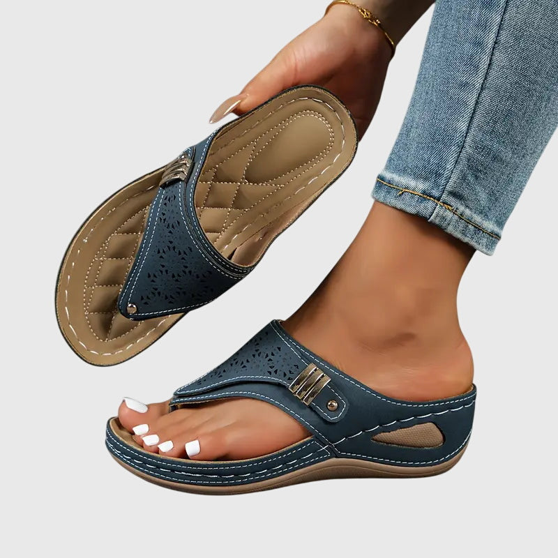 Alethea | Beige Cutout Orthopedic Sandals