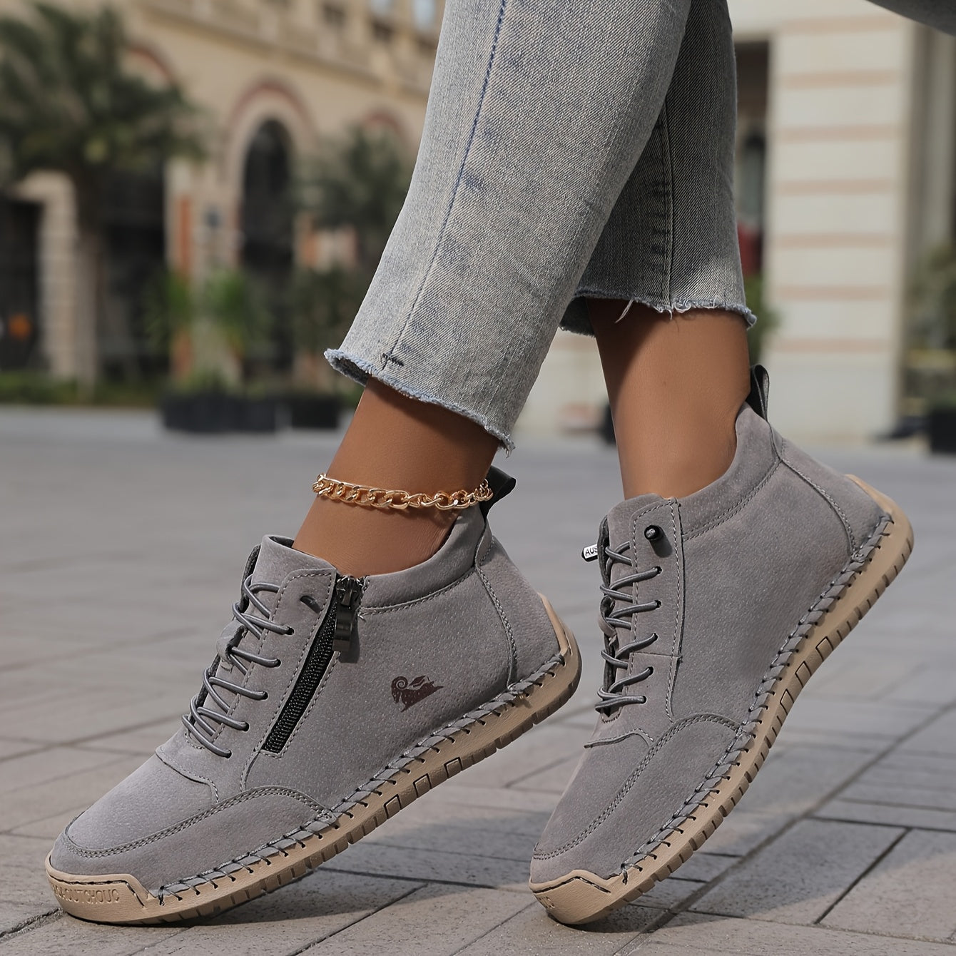 Kalindi | Grey Suede Orthopedic Shoes