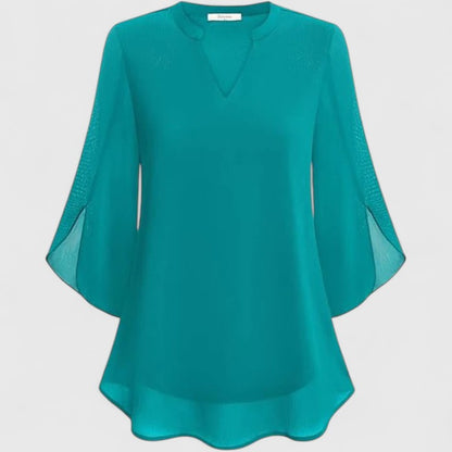 Astrid | Black Sophisticated Blouse with Flared Sleeves