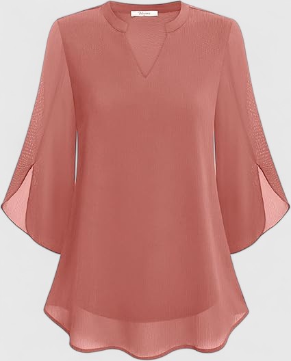 Calantha | Teal Comfortable Blouse with Flared Sleeves
