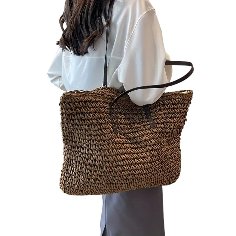 Calista | Women’s Spacious Woven Straw Beach Tote Bag
