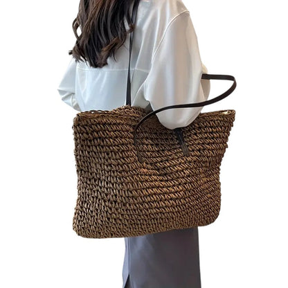 Calista | Women’s Spacious Woven Straw Beach Tote Bag