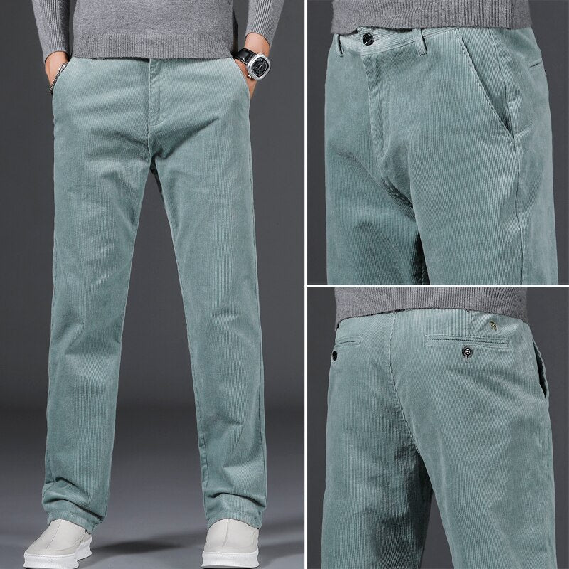 Beckett | Slim Fit Black Medium Waist Corduroy