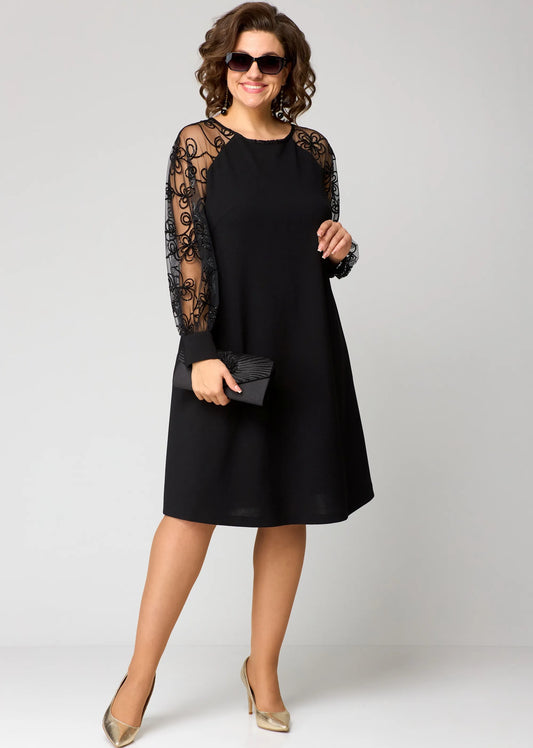 Calista | Black Elegant Lace Dress