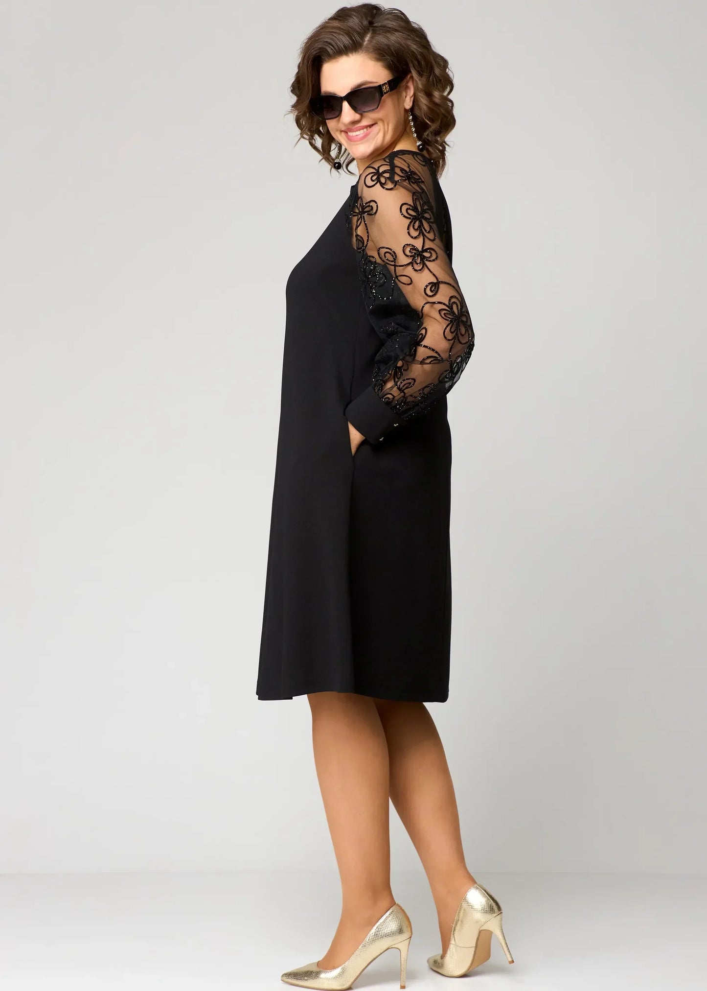Calista | Black Elegant Lace Dress