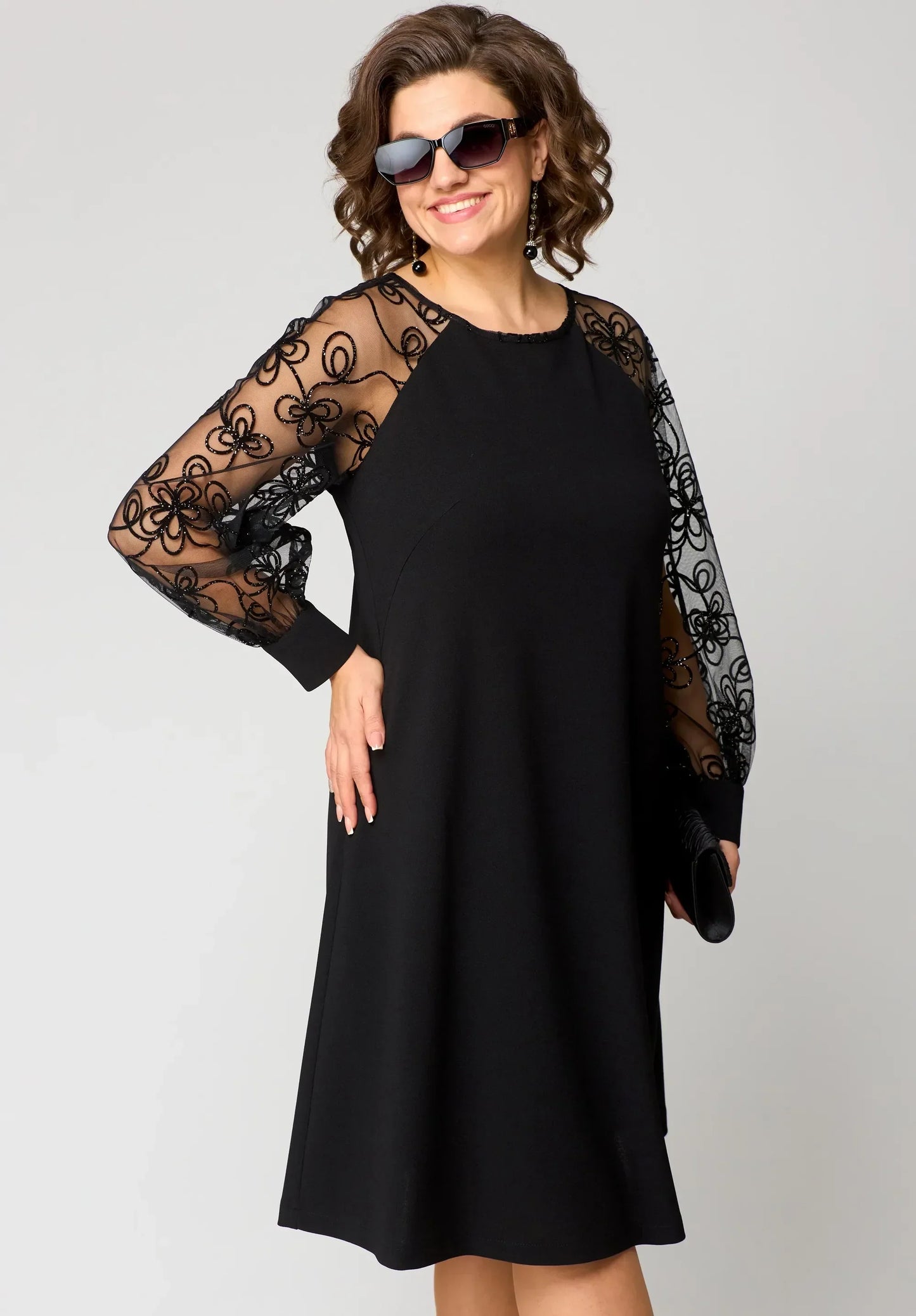 Calista | Black Elegant Lace Dress