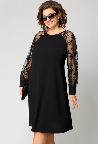 Calista | Black Elegant Lace Dress
