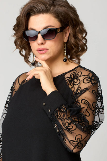 Calista | Black Elegant Lace Dress