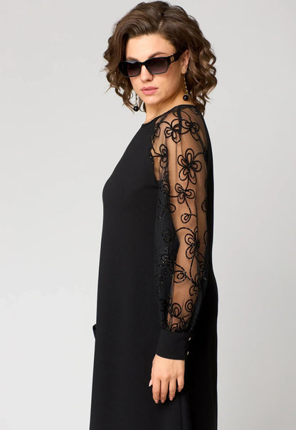Calista | Black Elegant Lace Dress