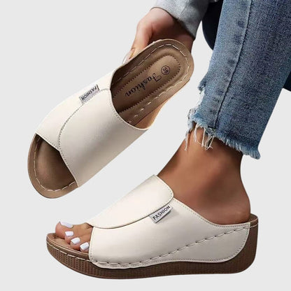 Burgundy Wide Strap Stylish Orthopedic Sandals