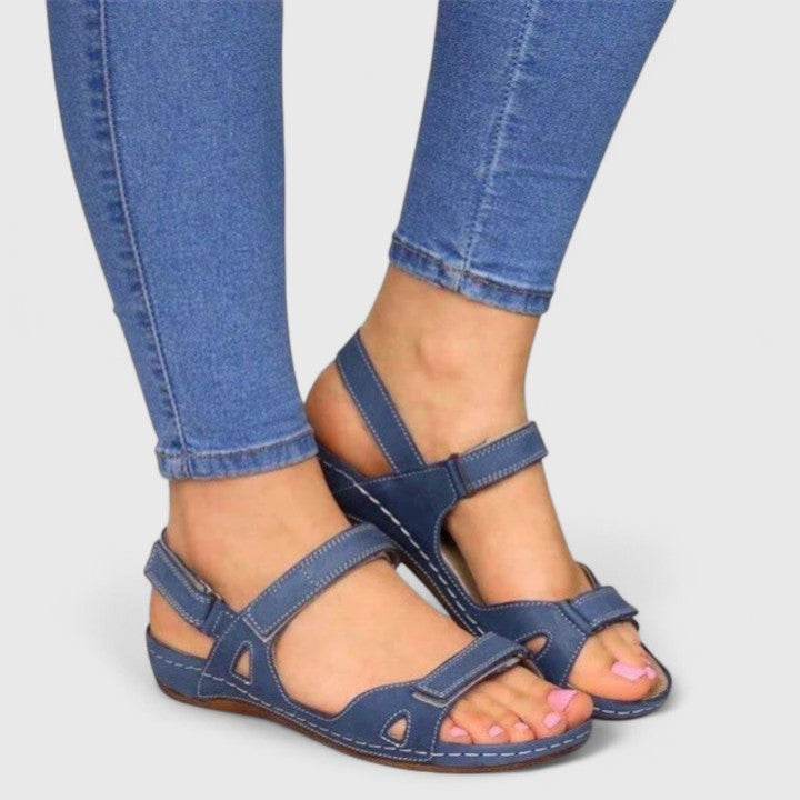 Alethea | Taupe Women's Orthopedic Comfort Fit Ankle Strap Sandals