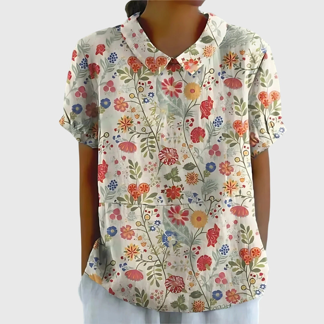 Alethea | Sage Green Floral Blouse