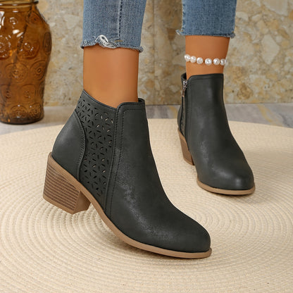Kaid | Black Cutout Orthopedic Boots