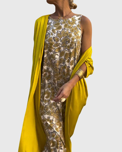 Calista | Golden Elegant Two-Piece Set