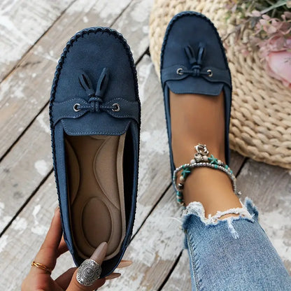 Astrid | Navy Blue Comfortable Soft Moccasins