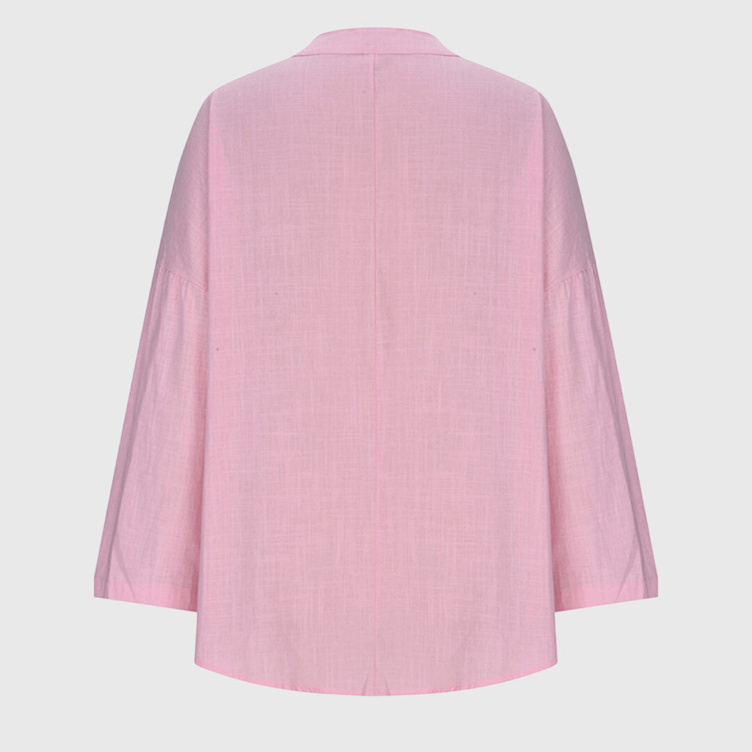 Calista | Soft Sky Blue Flowy Elegant Beach Shirt