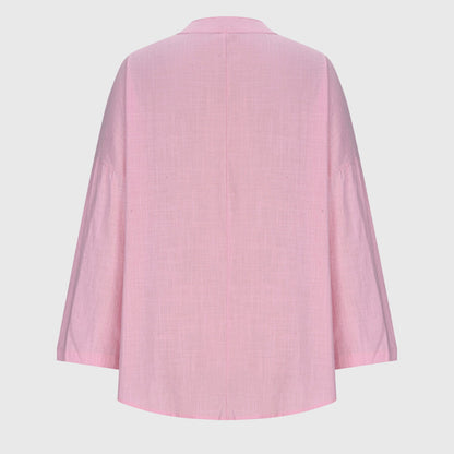 Calista | Soft Sky Blue Flowy Elegant Beach Shirt