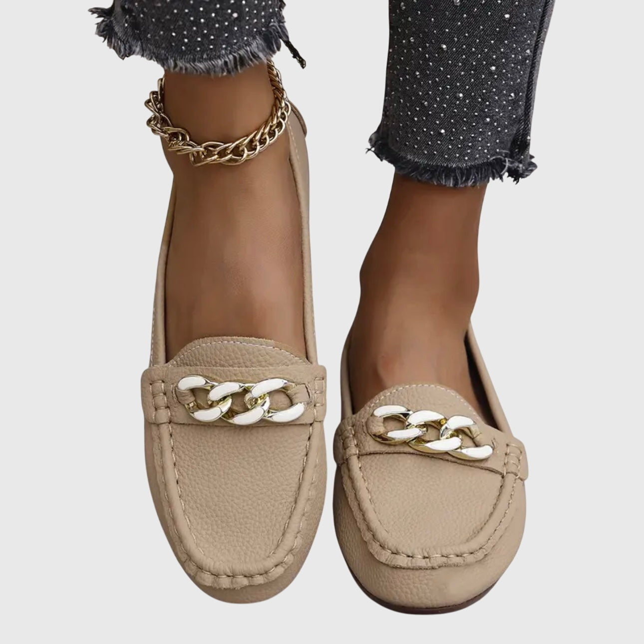 Alethea | White Leather Orthopedic Loafers