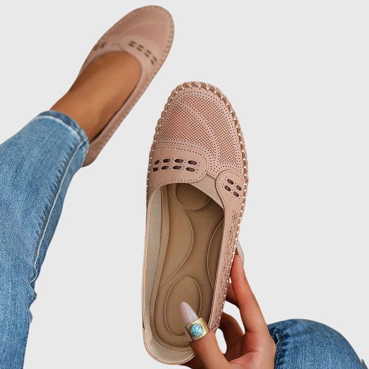 Alethea | Beige Perforated Orthopedic Shoes