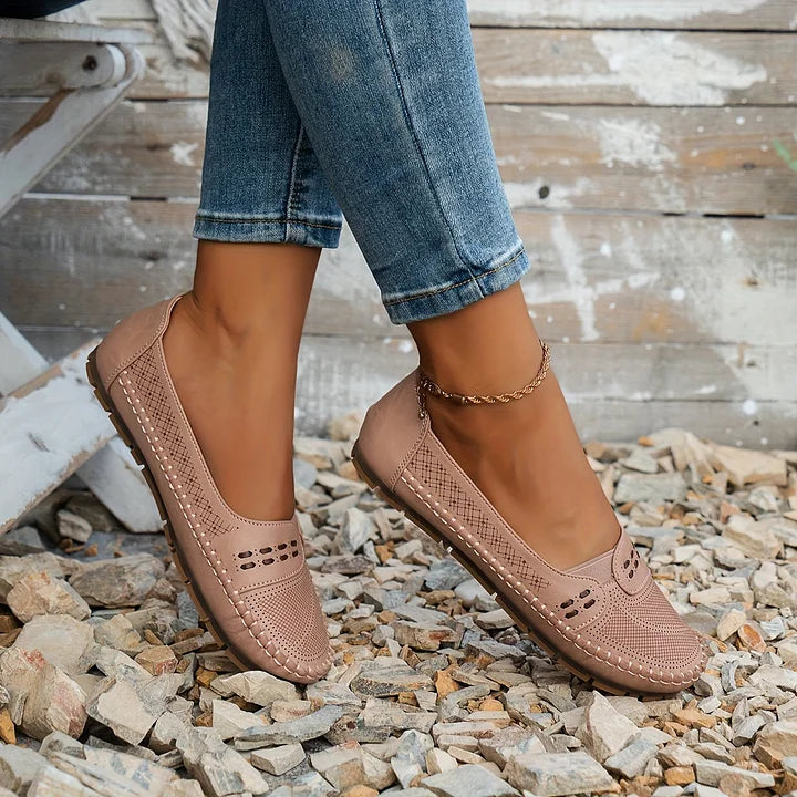 Adriana | Beige Women Stylish Orthopedic Casual Slip-On Shoes