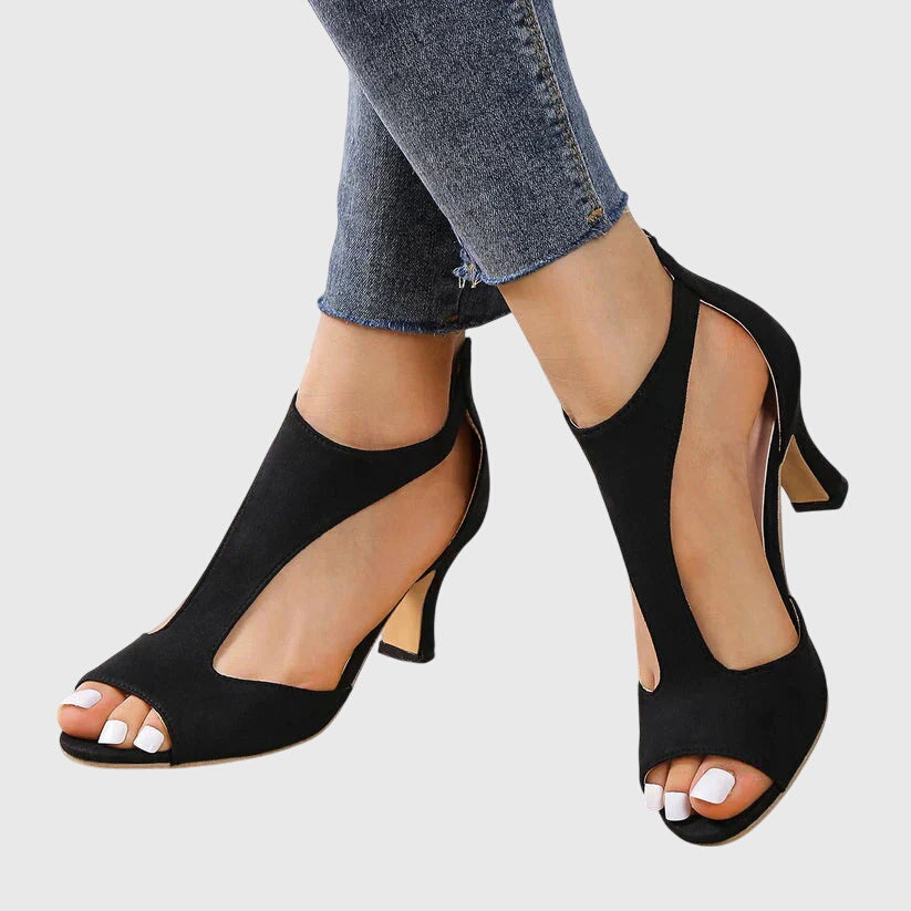 Calista | Blush Suede Orthopedic Heels