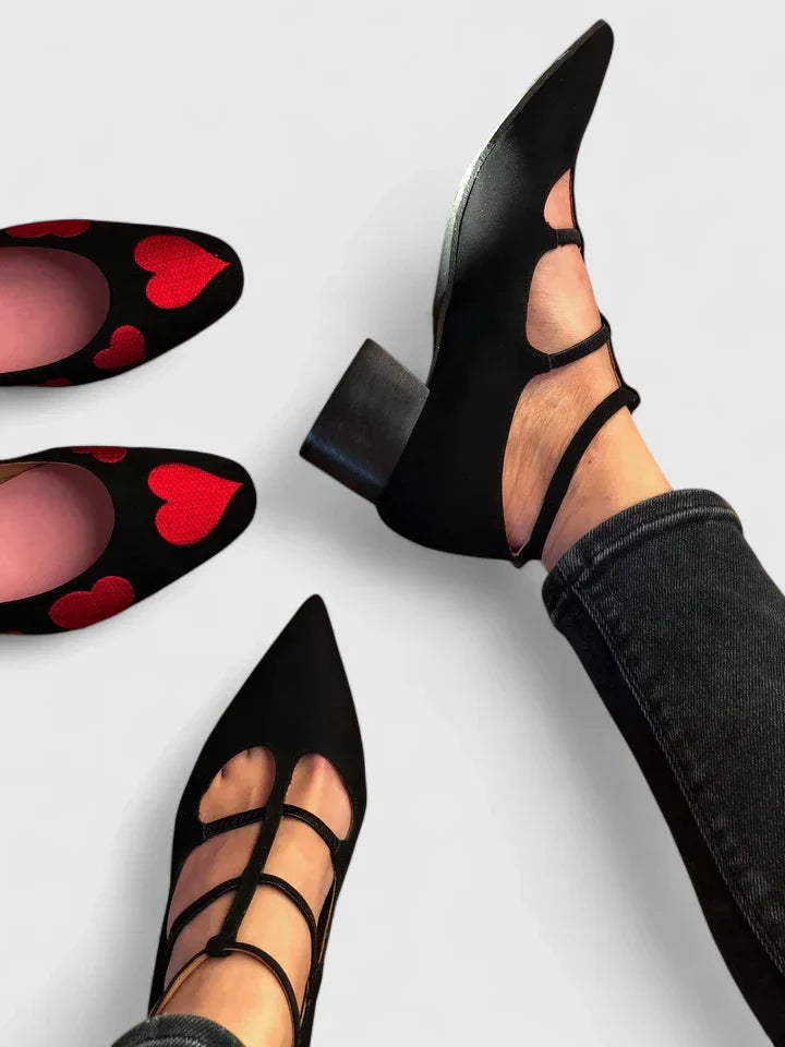 Astrid | Black Suede Orthopedic Heels