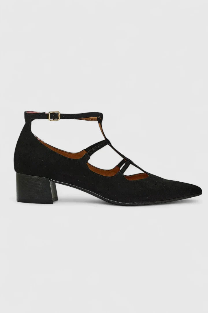 Astrid | Black Suede Orthopedic Heels