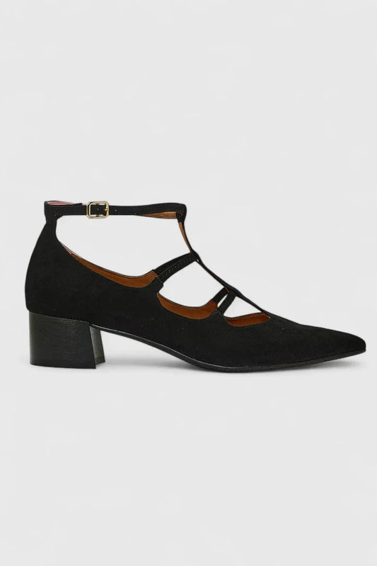 Astrid | Black Suede Orthopedic Heels