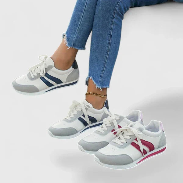 Calantha | White Navy Blue Orthopedic Shoes