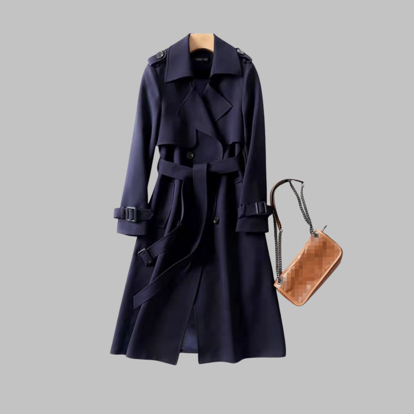 Aurora | Elegant Black Knee-Length Loose Fit Coat