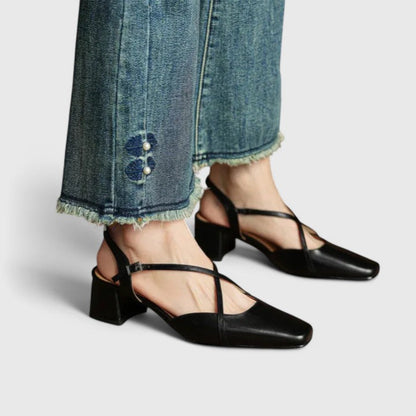 Calista | Elegant Red Leather Sandals