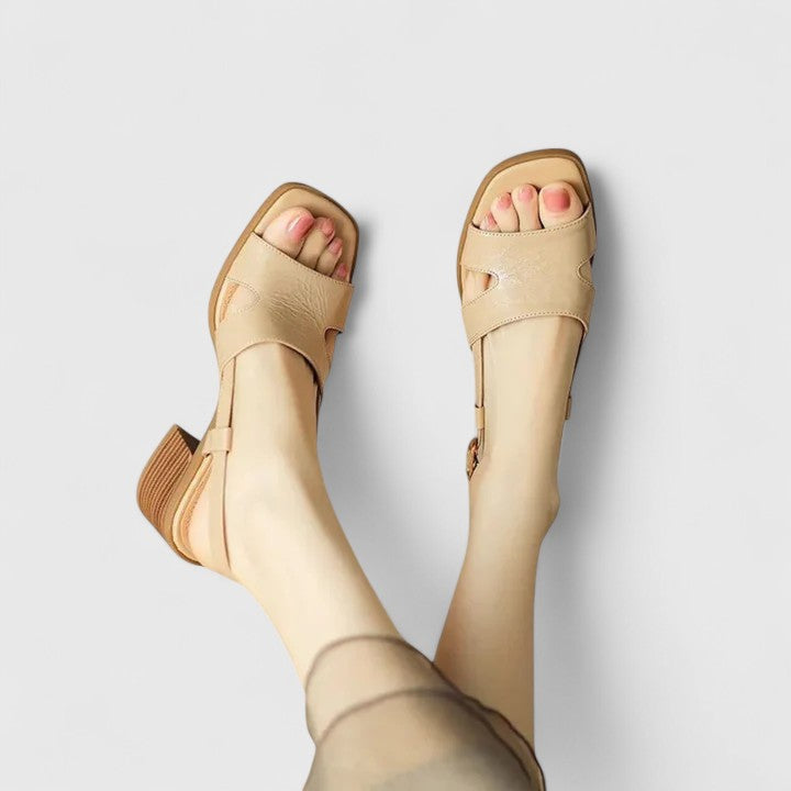 Calista | Brown Two-Strap Comfy Sandals