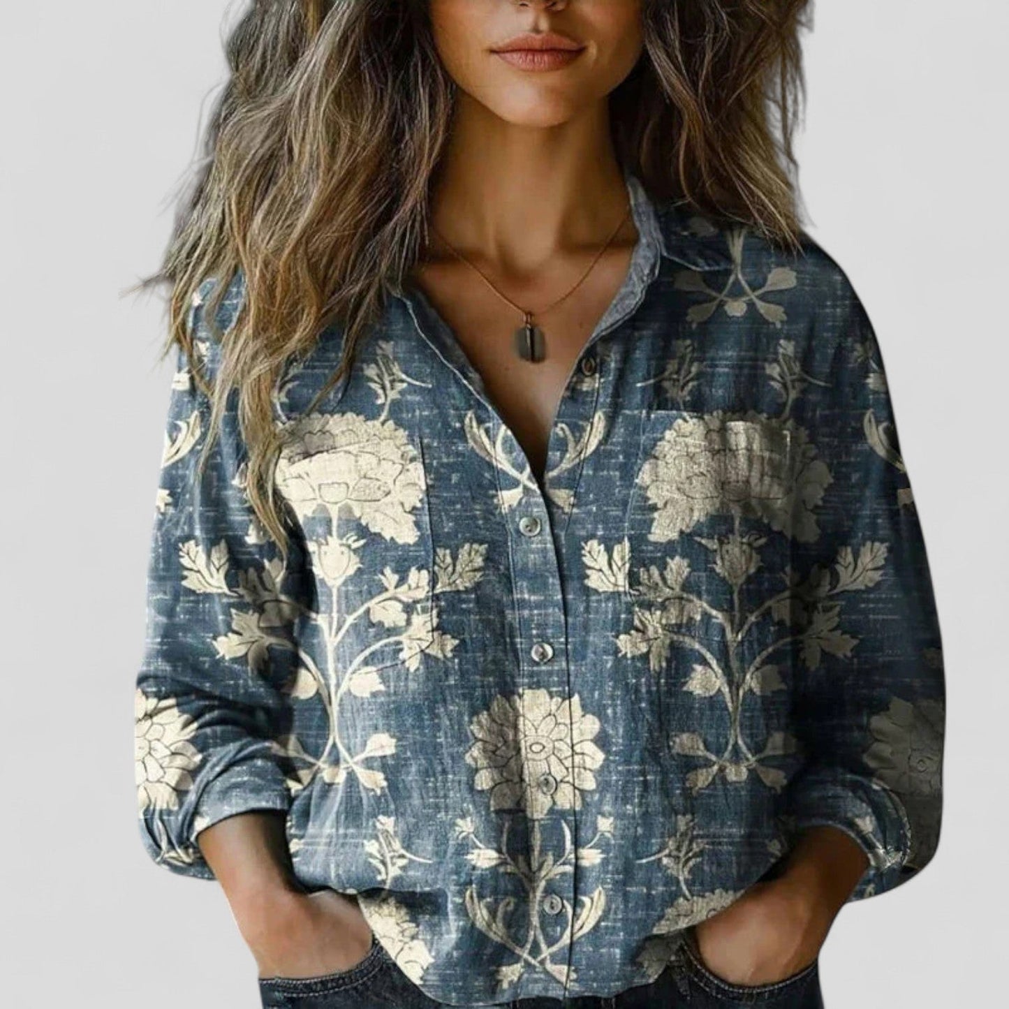Calantha | Vibrant Floral Comfortable Blouse Shirt
