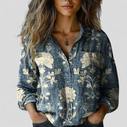 Calantha | Vibrant Floral Comfortable Blouse Shirt